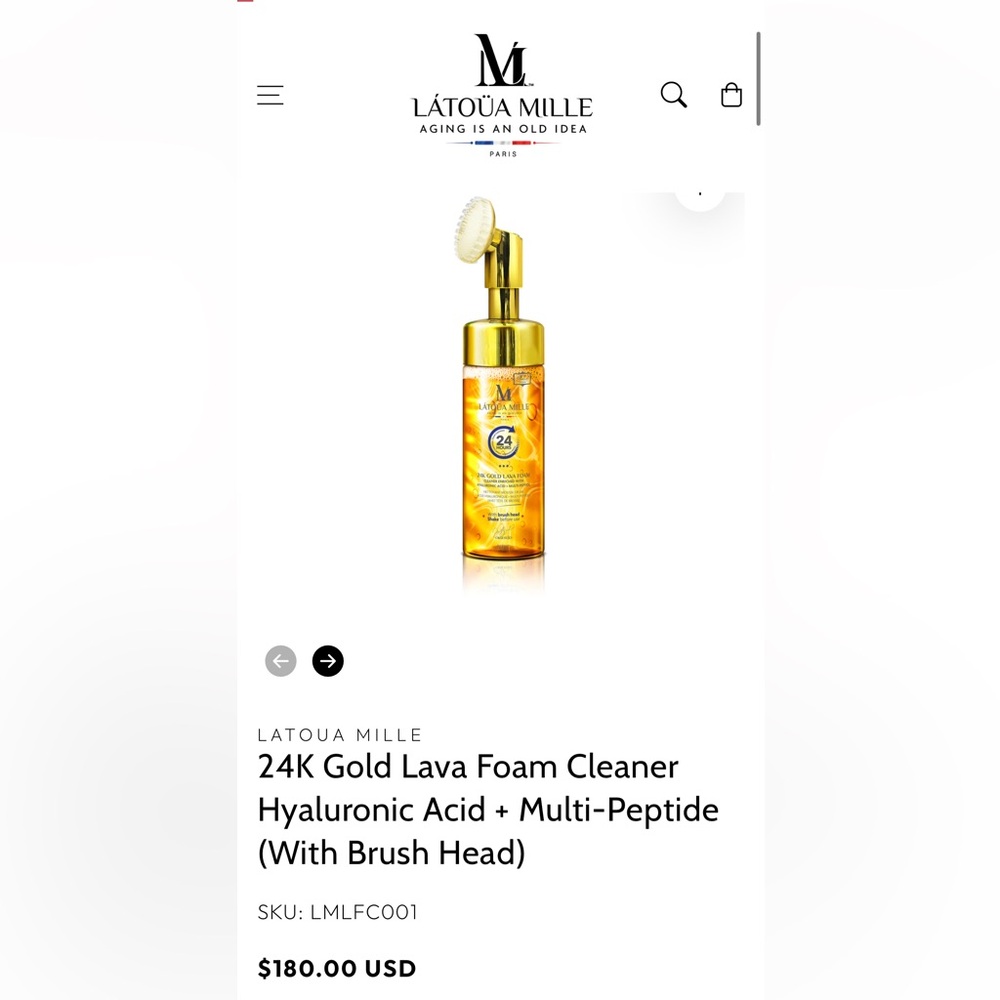 Látoüa Mille 24K Gold Lava Foam Cleanser